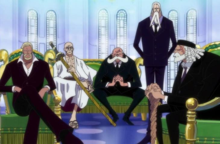 Lima tetua di anime One Piece, juga dikenal sebagai Bintang Lima.  (kipas)