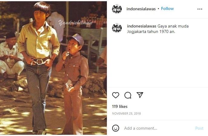 Foto jadul masa muda jogja tahun 1970.  (Instagram/Hukum Indonesia)