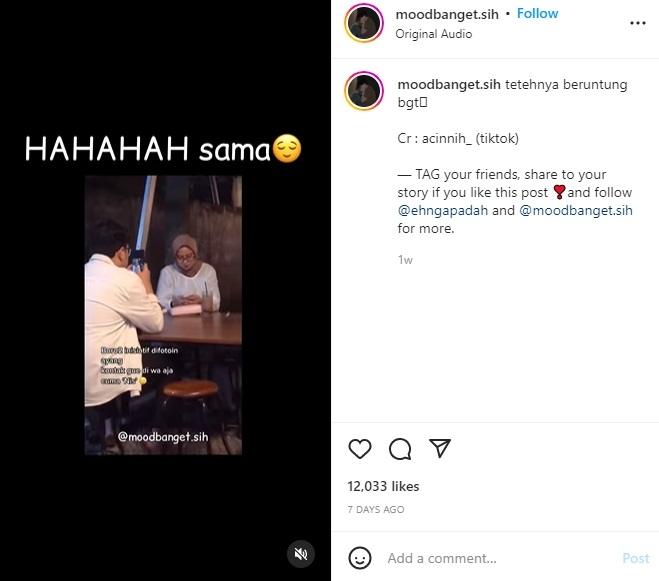 Video sepasang kekasih yang sedang berkencan.  (instagram/moodbanget.ih)
