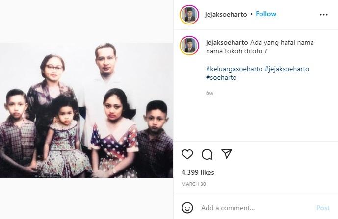 Potret keluarga Soeharto.  (instagram/jejaksoeharto)