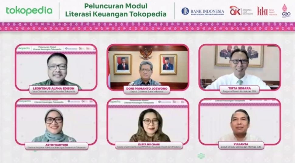 Tokopedia Bersama BI dan OJK Luncurkan Modul Literasi Keuangan untuk UMKM Indonesia. (dik. Tokopedia)