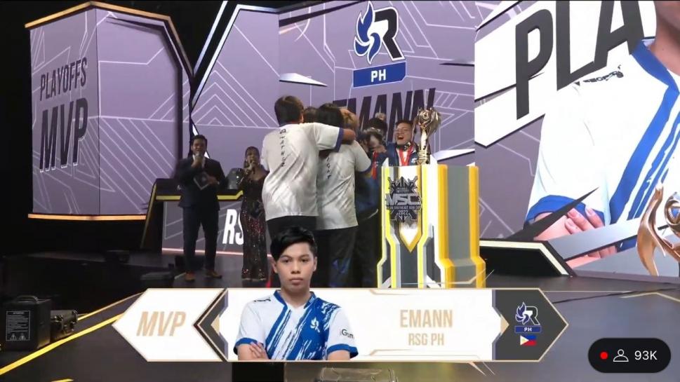 RSG PH Eman menjadi MVP Final MSC 2022.  (youtube/MPL Indonesia)